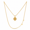 Full view of 18K gold plated 925 sterling silver Harmony Ball necklace with adjustable extension chain