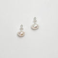 Baroque pearl stud earrings with silver posts and earring backs