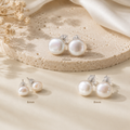 Freshwater Pearl stud earrings with 925 sterling silver posts shown in 6mm, 8mm and 10mm size options